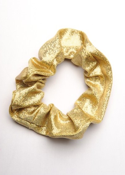 Élastique à cheveux effet mouillé dorée HS487